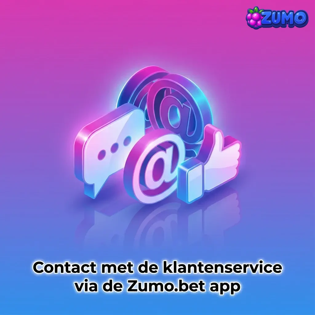 Zumo.bet app: contact klantenservice 24/7 via live chat, e-mail of helpcenter, zonder je sessie te onderbreken.