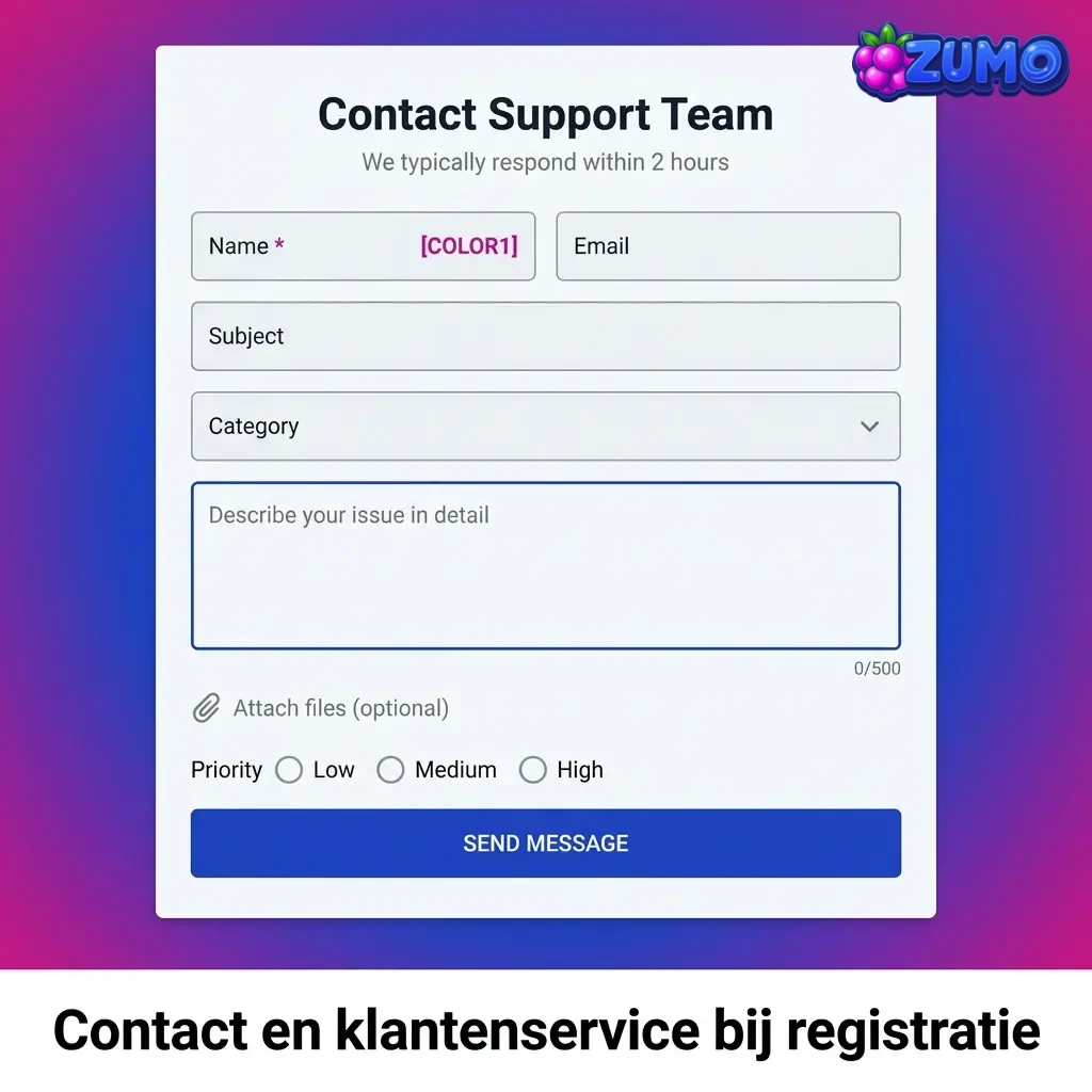 Zumo.bet klantenservice 24/7: hulp bij registratie, inloggen en verificatie via live chat, e-mail en FAQ.