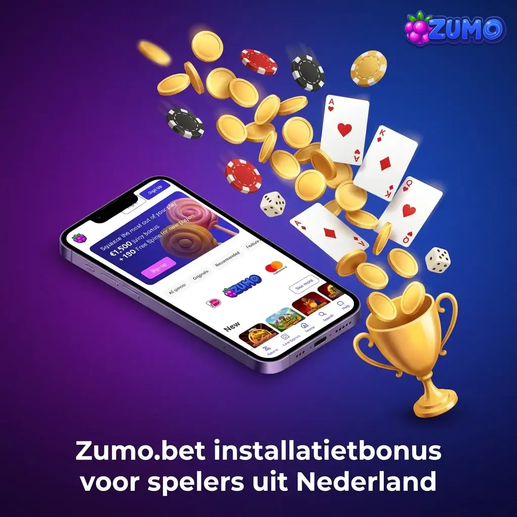 Zumo.bet installatietbonus: 150% tot €1500 + 150 free spins bij €10 storting; inzet x35 casino/x10 sport.