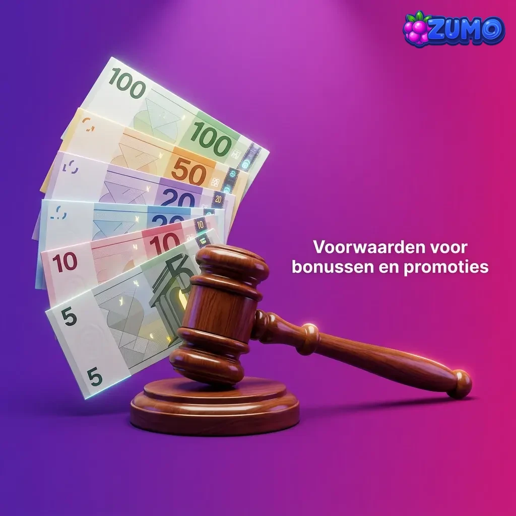 Infographic met voorwaarden voor Zumo.bet bonussen en promoties, zoals opt-in, inzetvereisten en uitbetalingen.